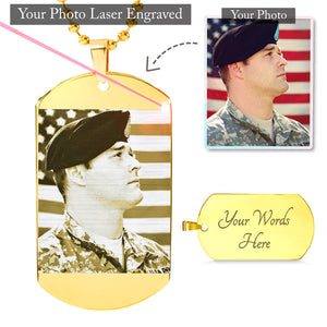 Photo Etched  Luxury Military Ball Chain